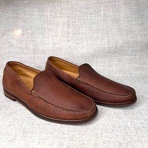 Austen Heller men’s size 8 slip‎ on brown leather comfort loafers preppy casual